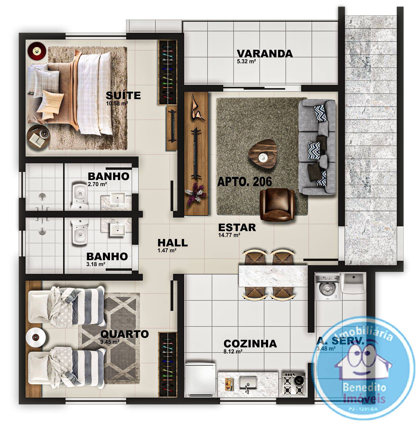 Apartamento à venda com 2 quartos, 66m² - Foto 8